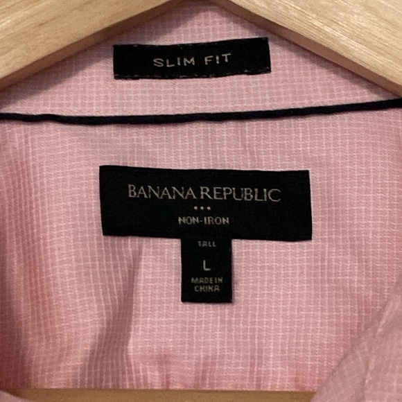 Banana Republic Light Pink Dress Shirt. Slim Fit Tall - Picture 2 of 3